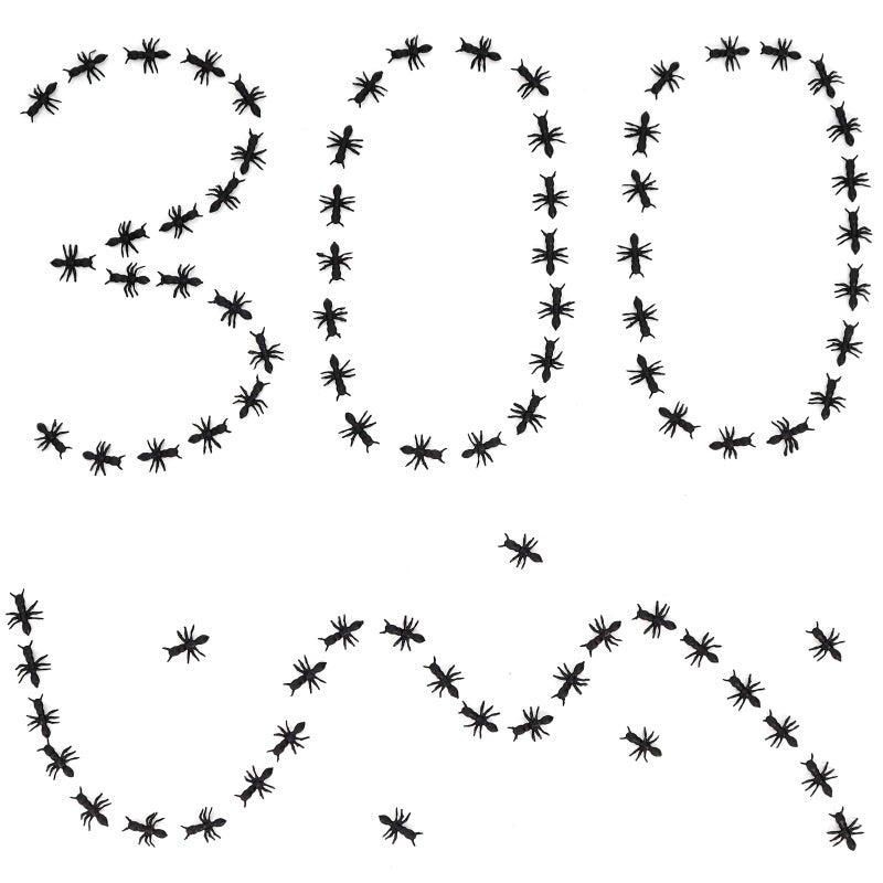 HFATMOS 300 قطعة من النمل البلاستيكي الواقعي لمزحة حفلة الهالوين زينة إمدادات الحفلات - Image 3