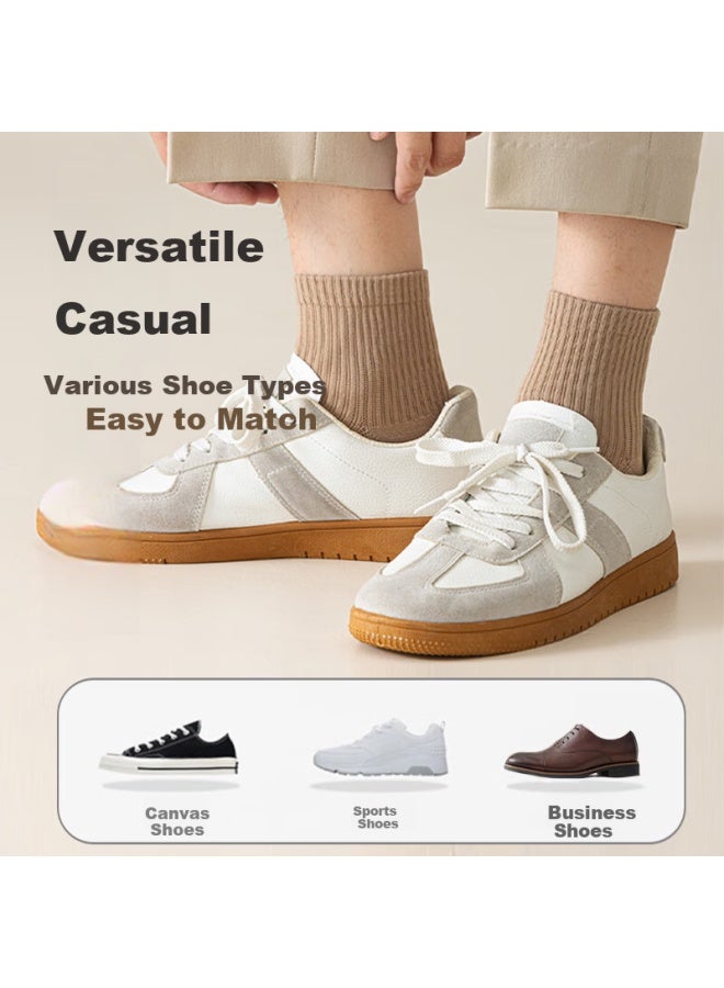 LANG SHA Langsha Men's Pure Cotton Spring Summer Socks Anti-odor Sweat-absorbing Antibacterial Durable Camellia Scented Sports Mid-calf Socks - Image 5