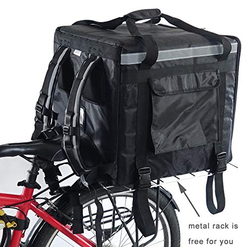 Packir PK-92Z: Big Insulated Pizza Delivery Bag with Cup Holder, 16" L x 16" W x 16" H, Thermal Food Delivery Box For Scooter, Heat Insulated Food Delivery Bag For Bike, Side Loading, 2-Way Zipper Closure - Image 3