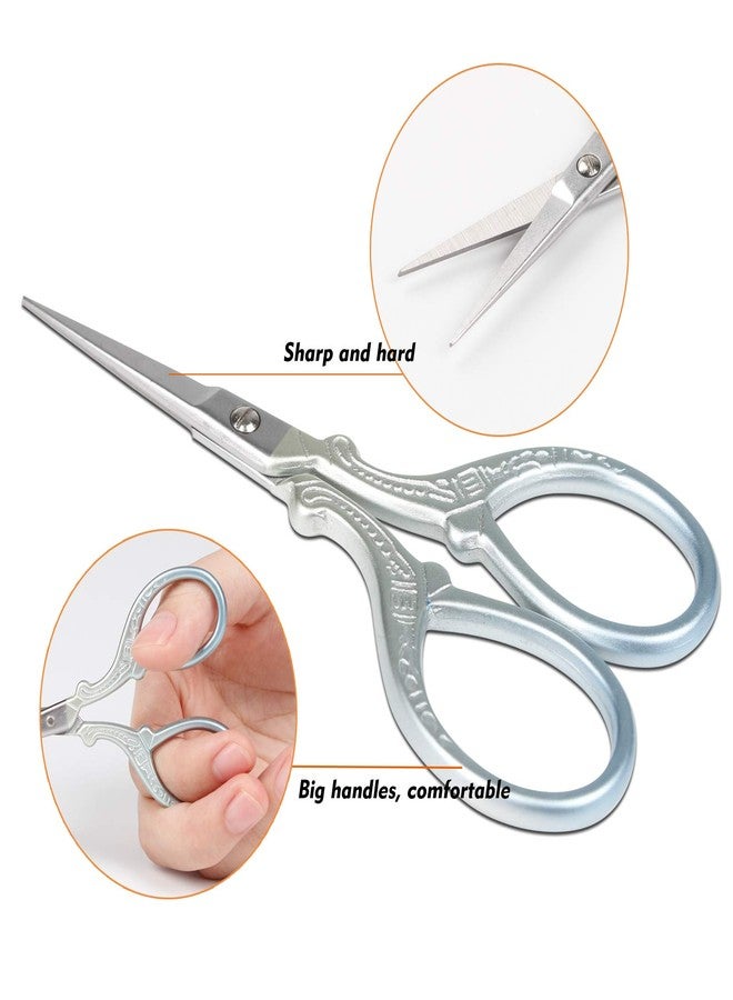 Hisuper Embroidery Scissors Set with Leather Sheaths for Sewing Crafting, Art Work, Threading, Needlework DIY Tools Dressmaker Small 3.6 inch Shears Cross Stitch Knitting Scissor - Image 3