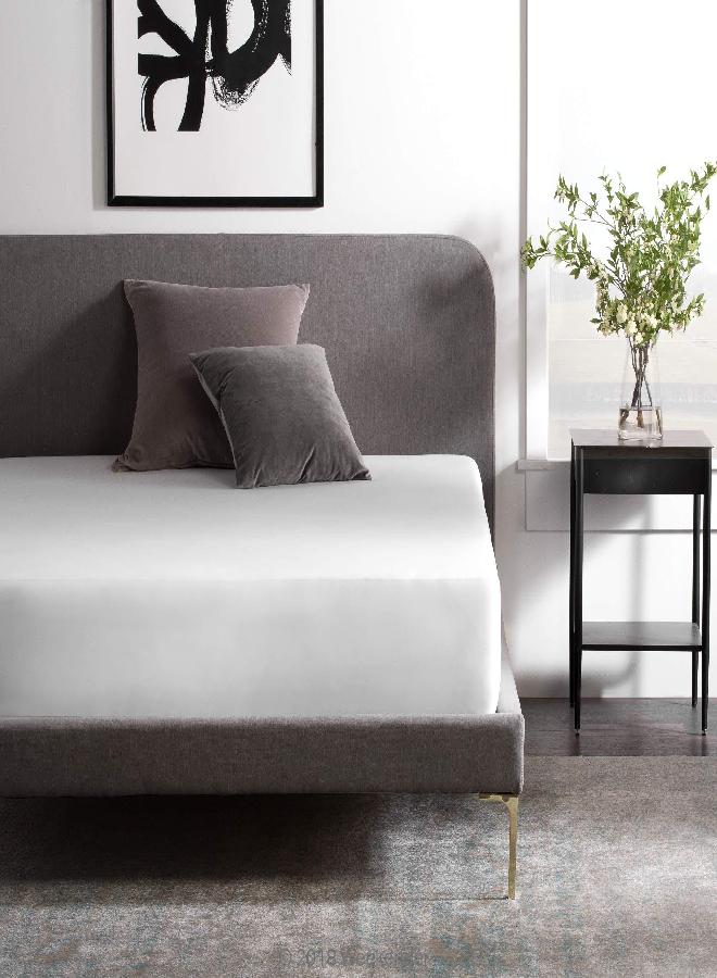 WEEKENDER WEEKENDER Fitted Jersey Mattress Protector with Quiet Waterproof Barrier - Twin XL, White - Image 2