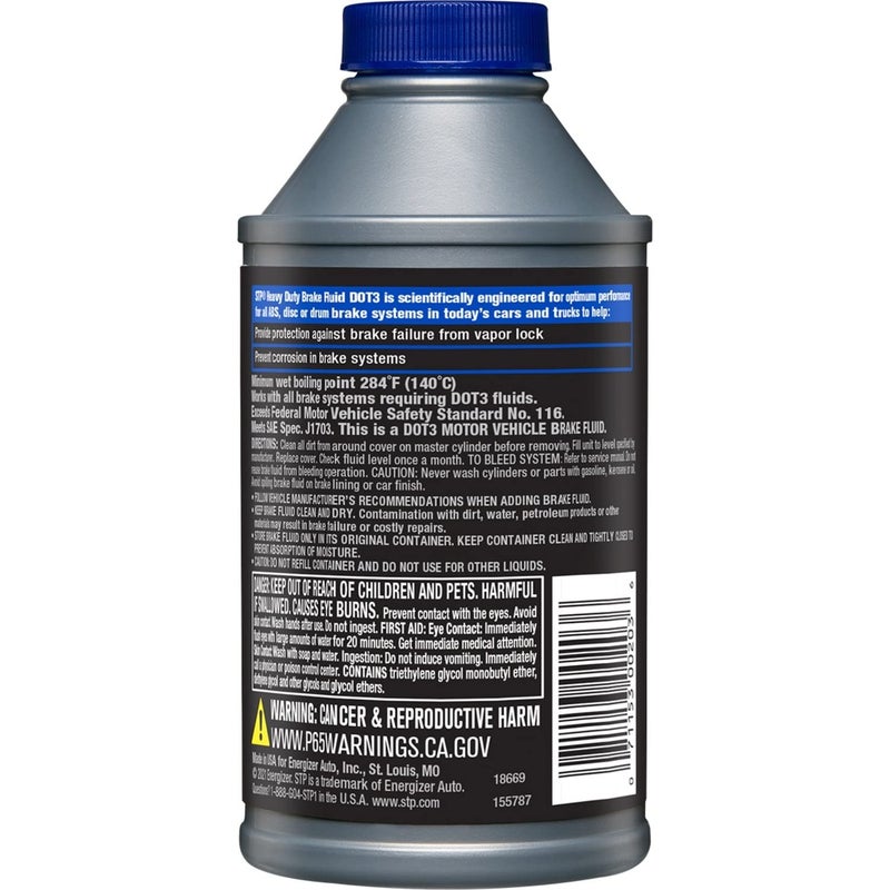 STP Heavy Duty Brake Fluid, Dot 3 Brake Fluid Protects Brake Systems, ABS, Disc and Drum Systems, 12 Oz, STP - Image 2