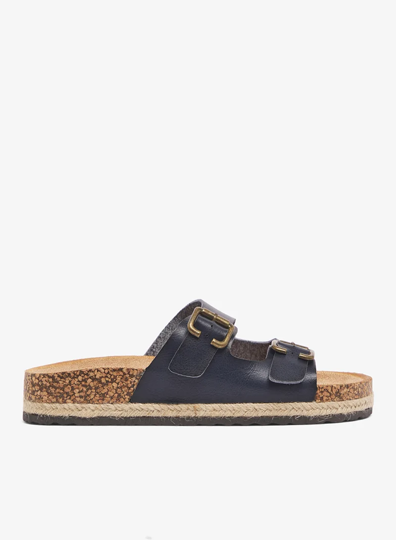 DOWN TO EARTH Double Strap Sandal Slide