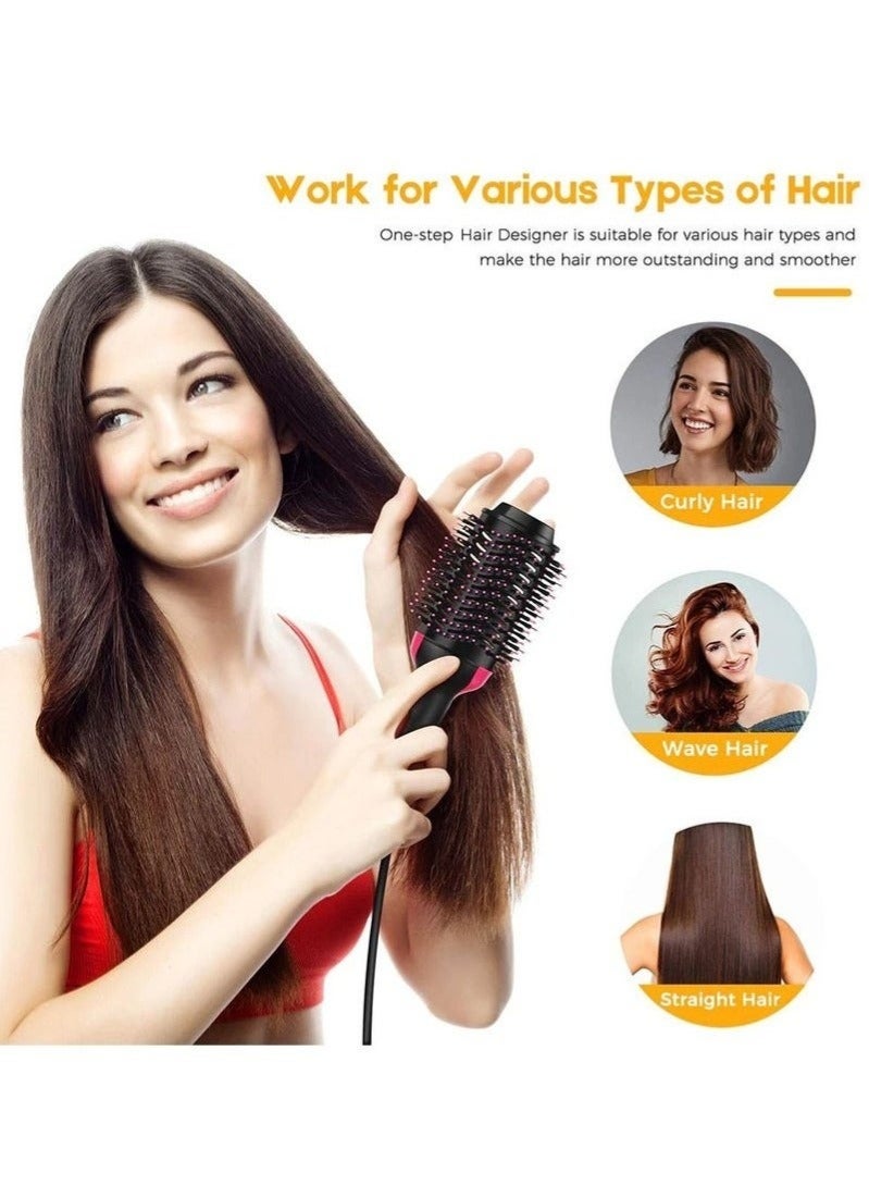 One Step مجفف شعر ومكثف 3 في 1 وفرشاة هواء ساخن – فرشاة لتنعيم الشعر للتجفيف السريع، والتنعيم، والتجعيد – أداة تصفيف احترافية لشعر ناعم وكثيف - Image 2