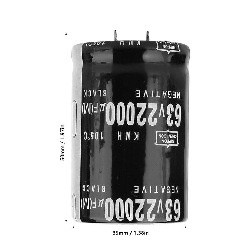 klarako Aluminium Electrolytic Capacitor 63V 22000μF 105 Standard (SN) Terminal 35x50mm Capacitor - Image 2