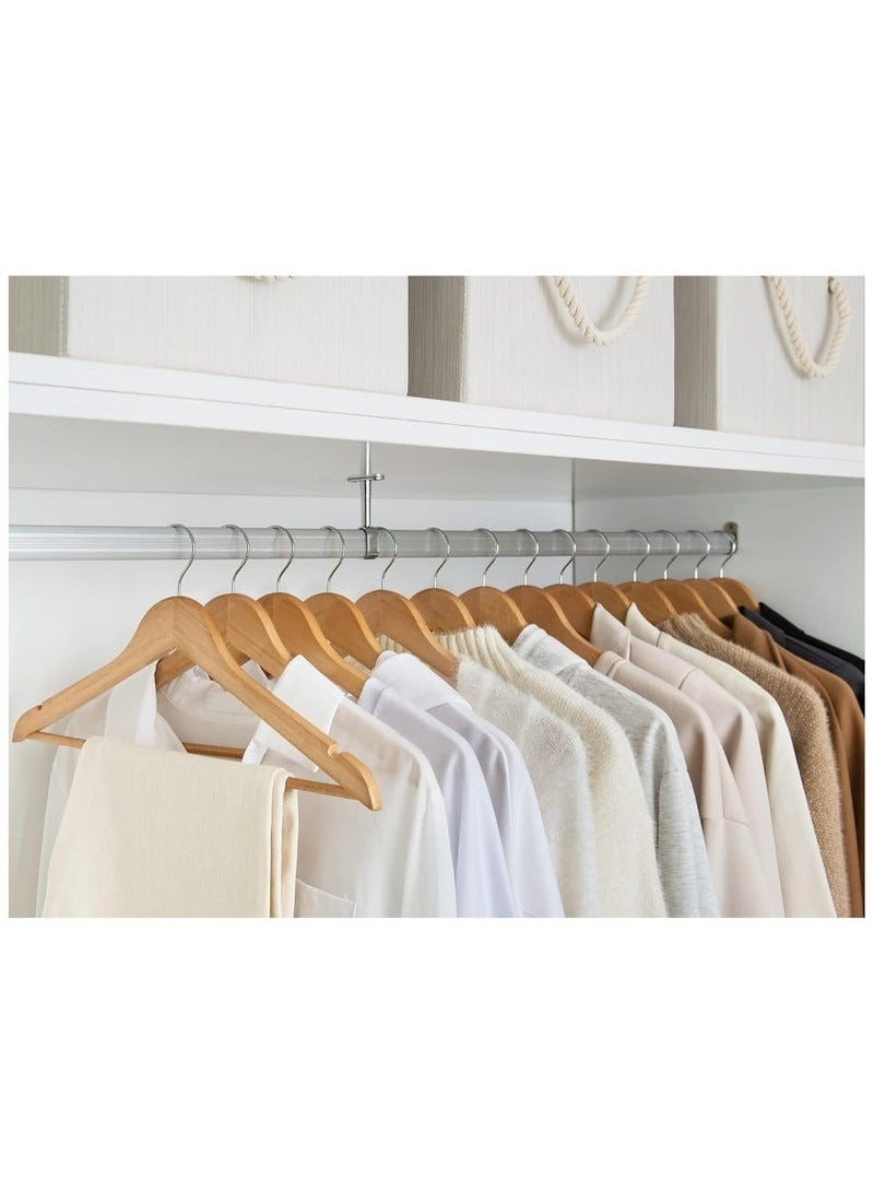5PCS Wooden Clothes Hangers For Coats, Shirts, Jackets, Pants, Suits- Biege - Image 2