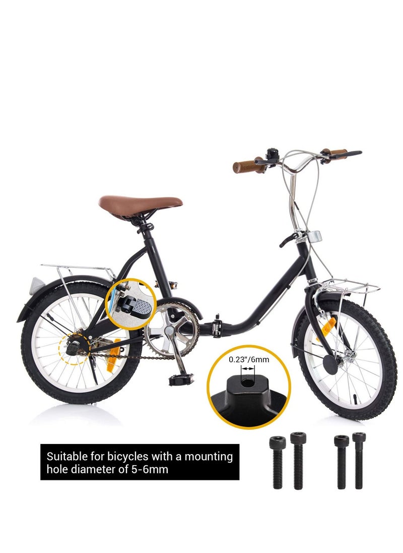 SYOSI 1 Pair Mini Bike Rear Pedals, Non slip Bicycle Pedals, 3.1x1.6 inch 8x4cm Light Aluminum Alloy Manufacturing Interface, Foldable Bicycle, Foot Plates Pedals for Folding Mountain Bike  - Image 2