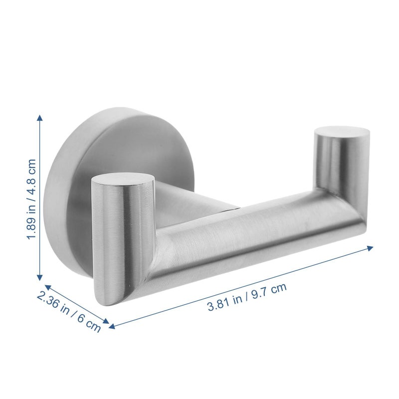 Stainless Steel Double Prong Towel Hooks 2pcs Wall Mounted for Bathroom Kitchen - Image 3