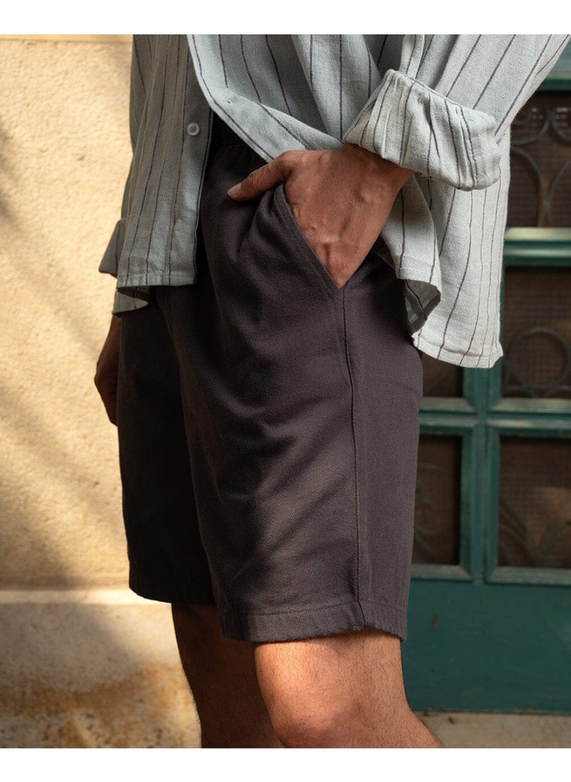 In Your Shoe Grey Gabardine Shorts  - Image 1