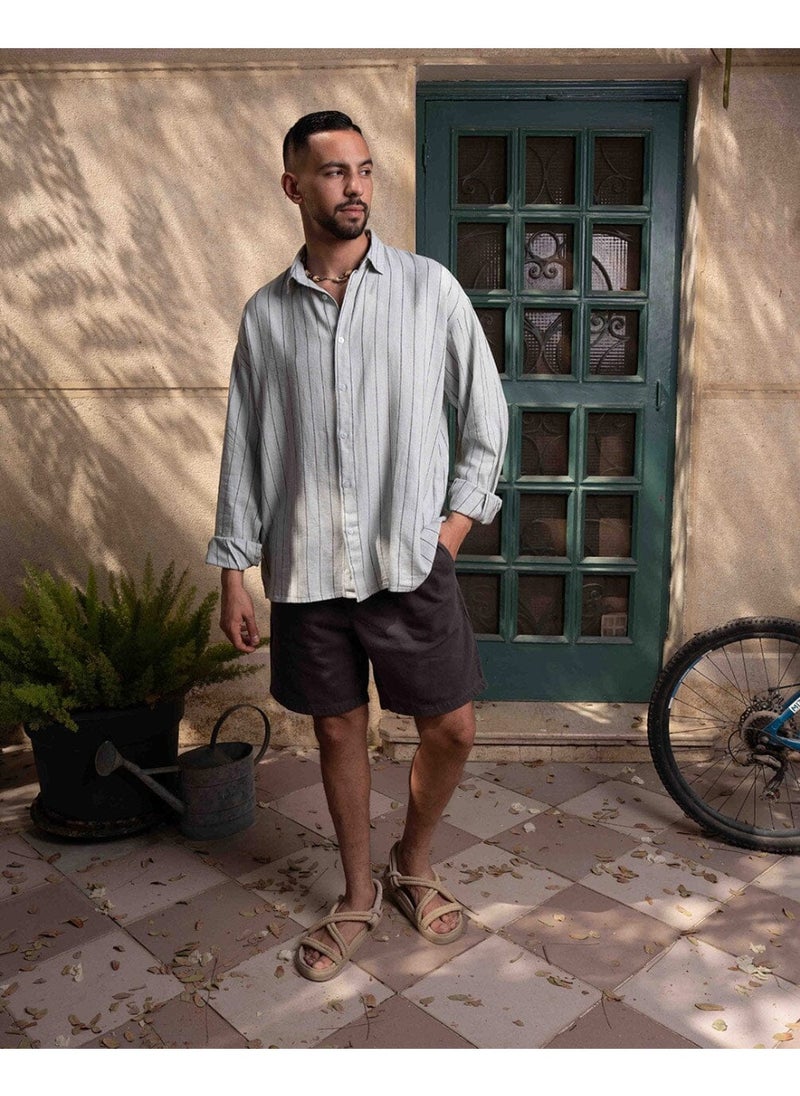 In Your Shoe Grey Gabardine Shorts  - Image 3