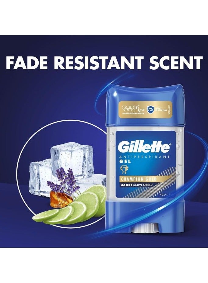 Gillette جيل شيفت بطل الذهب للرجال جل مضاد للتعرق 70 مل - Image 2