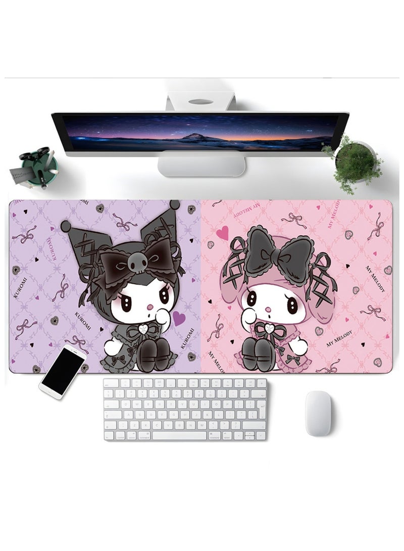 الباندا العملاقة لوحة ماوس ألعاب كبيرة 900×400×3 مم، سجادة مكتب لطيفة للوحة المفاتيح وزينة المكتب بتصميم هالو كيتي، مناسبة للبنات والسيدات - Image 1
