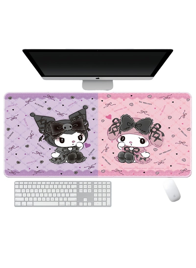 الباندا العملاقة لوحة ماوس ألعاب كبيرة 900×400×3 مم، سجادة مكتب لطيفة للوحة المفاتيح وزينة المكتب بتصميم هالو كيتي، مناسبة للبنات والسيدات - Image 2