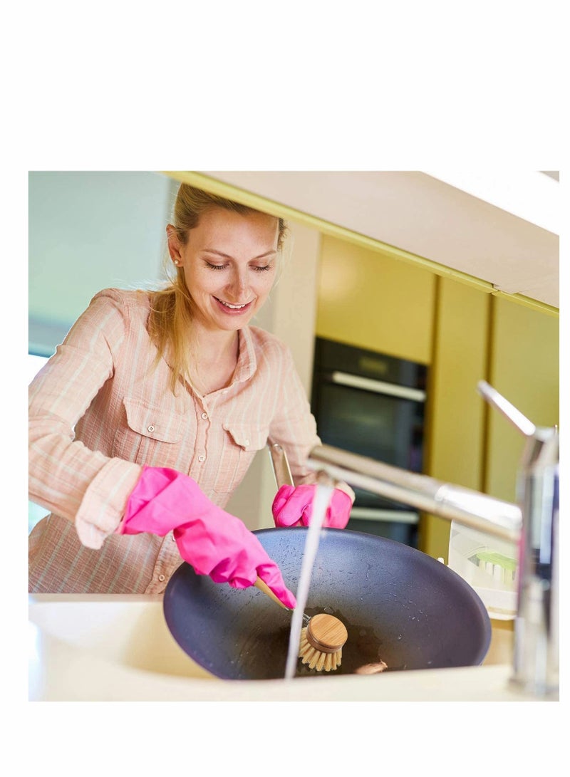 Y&D Wooden Kitchen Dish Brush, Include Bamboo Scrub Cleaning Brush and Replacement Heads for Room Supplies 8 Pieces - Image 5