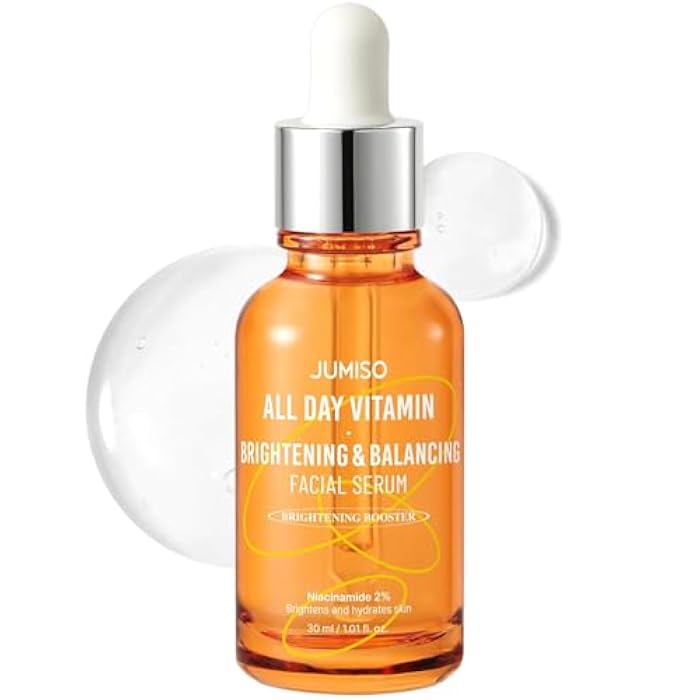 JUMISO All Day Vitamin Serum, Brightening & Balancing Facial Serum, Gift, Vitamin C, A, B, D, E , Serum with Vitamin, Korean Skincare, Skin brightening, soothing, Vegan serum, Vitamin tree extract 86.14%, Niacinamide 20,000ppm,1.01 fl oz (serum) - Image 1