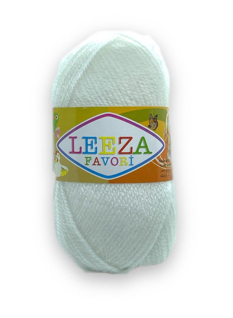 Leeza 3-Piece Acrylic Yarn White - Image 2