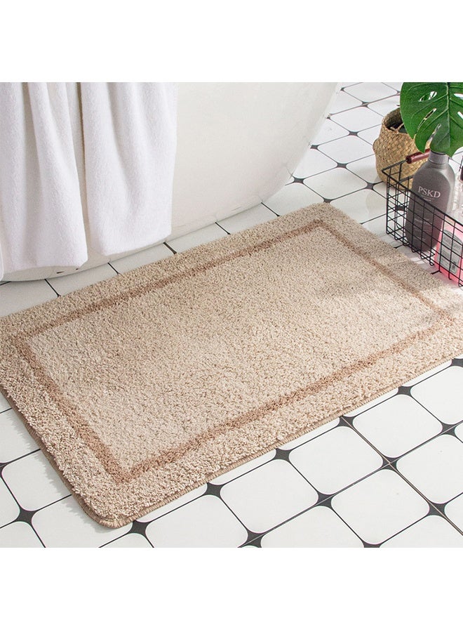 Bath mats for Bathroom Non Slip, Fluffy Absorbent Microfiber Bath mat Washable, Aesthetic Bathroom Rugs, Small Beige Bath mat, Beige, 50cm X 80cm - Image 2
