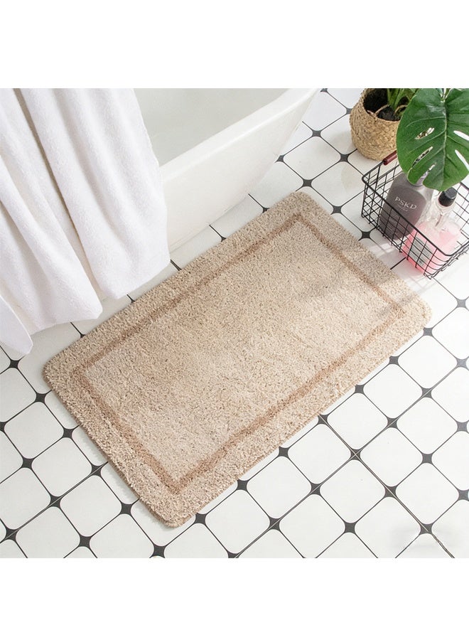 Bath mats for Bathroom Non Slip, Fluffy Absorbent Microfiber Bath mat Washable, Aesthetic Bathroom Rugs, Small Beige Bath mat, Beige, 50cm X 80cm - Image 4