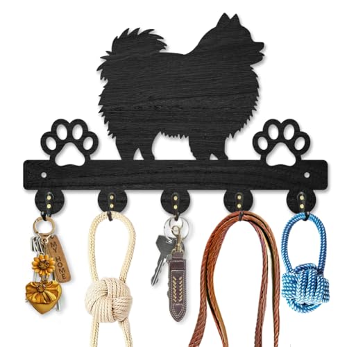 MAYJOYDIY Pomeranian Key Holder for Wall Animal Dog Paws Key Hooks 11879inch Dog Leash Holder Hanger with 5 Alloy Hooks for Entryway Front Door Kitchen Office Decoration - Image 1