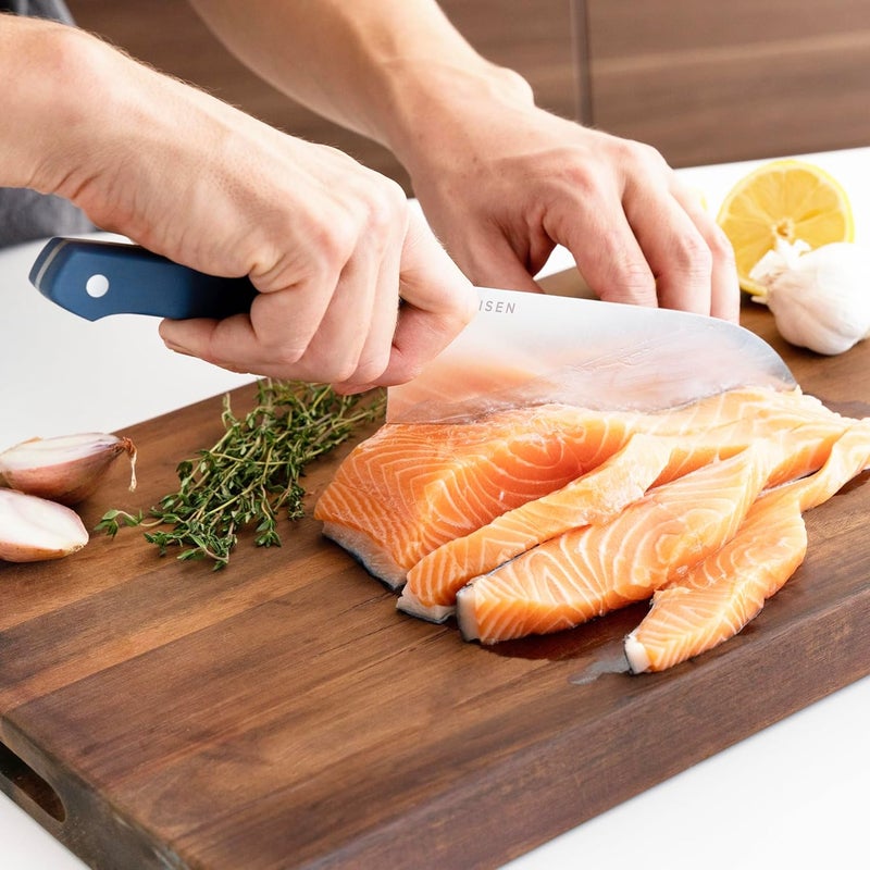 Misen Japanese Santoku Chef Knife - 7.5 Inch High Carbon Stainless Steel - Classic Japanese Knife Design for Cutting, Slicing, and Chopping - Razor Sharp Japanese Style Kitchen Knife, Gray - Image 5