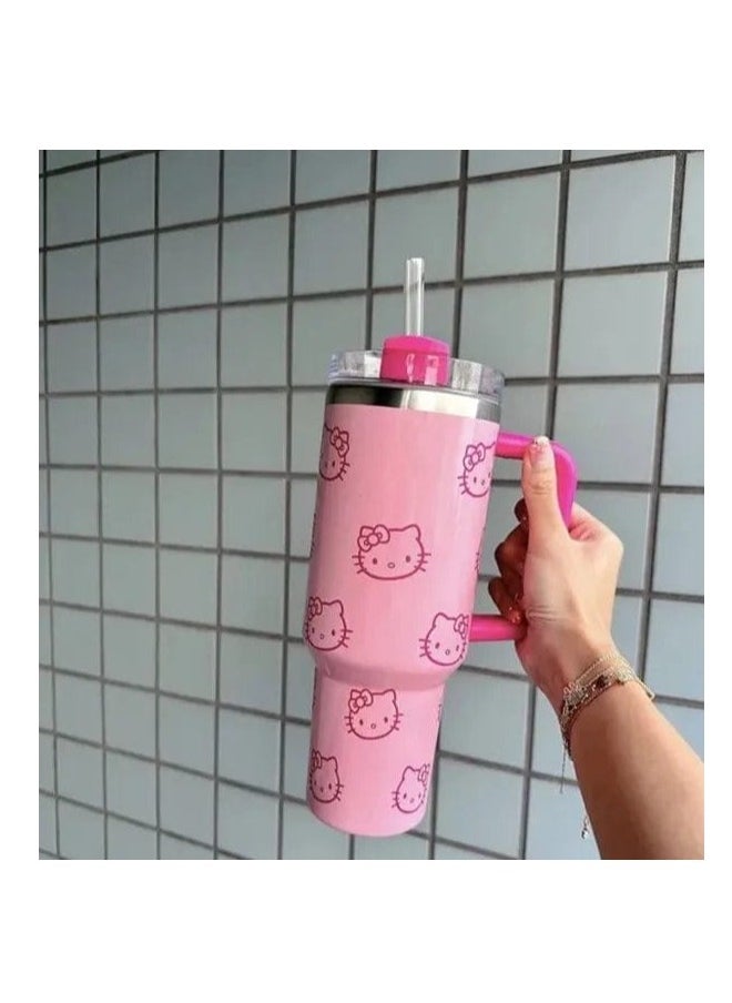Stanley - Hello Kitty Stanley Tumbler 40 Oz Quencher H2.0 FlowState Pink - Image 1