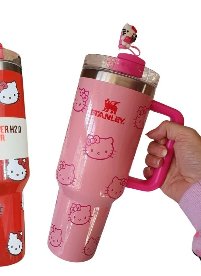 Stanley - Hello Kitty Stanley Tumbler 40 Oz Quencher H2.0 FlowState Pink - Image 1