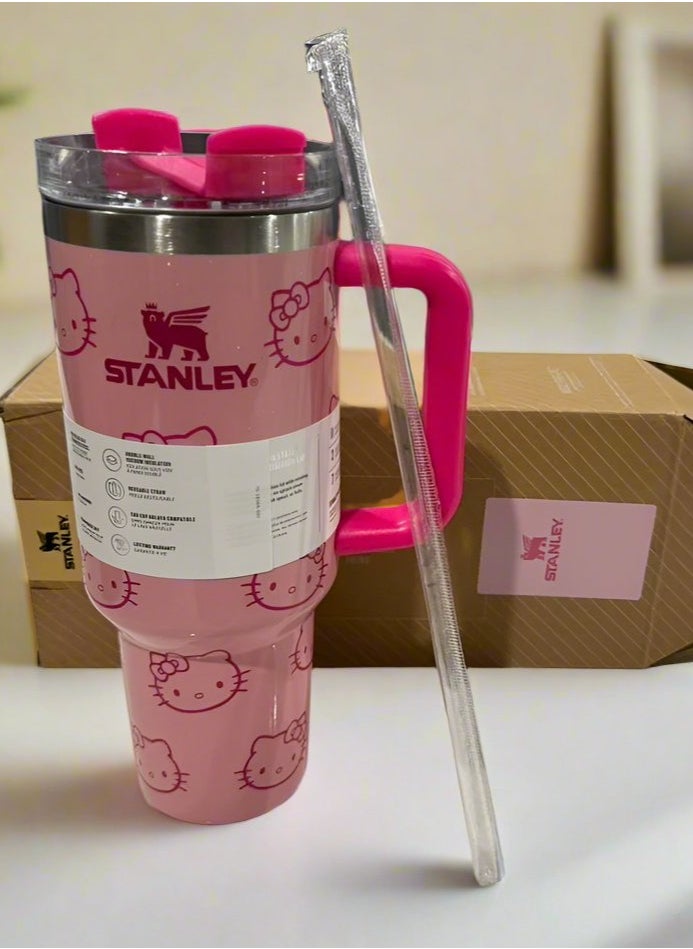 Stanley - Hello Kitty Stanley Tumbler 40 Oz Quencher H2.0 FlowState Pink - Image 1