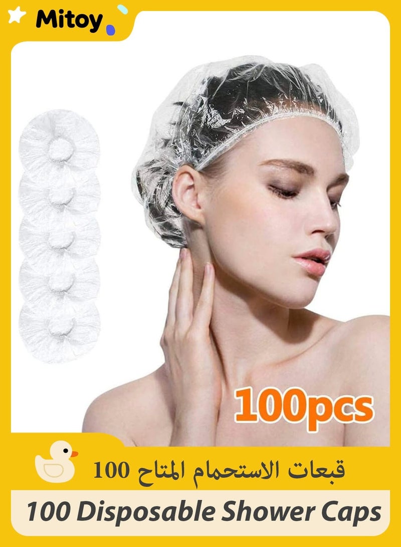 ميتوي 100 المتاح دش قبعات كبيرة ، سميكة البلاستيك الشعر قبعات ل تكييف عميق دش كاب قابلة لإعادة الاستخدام للماء - Image 1