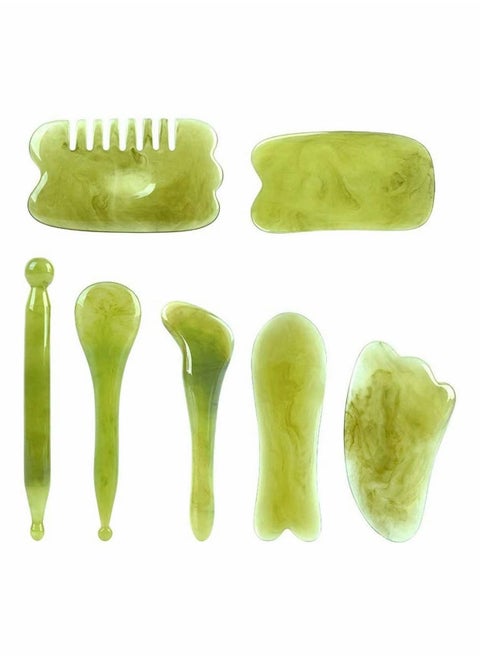 Gua Sha Scraping Massage Tool,  7 in 1 Chinese Gua Sha Kit for Facial Neck Arms Body Legs Back