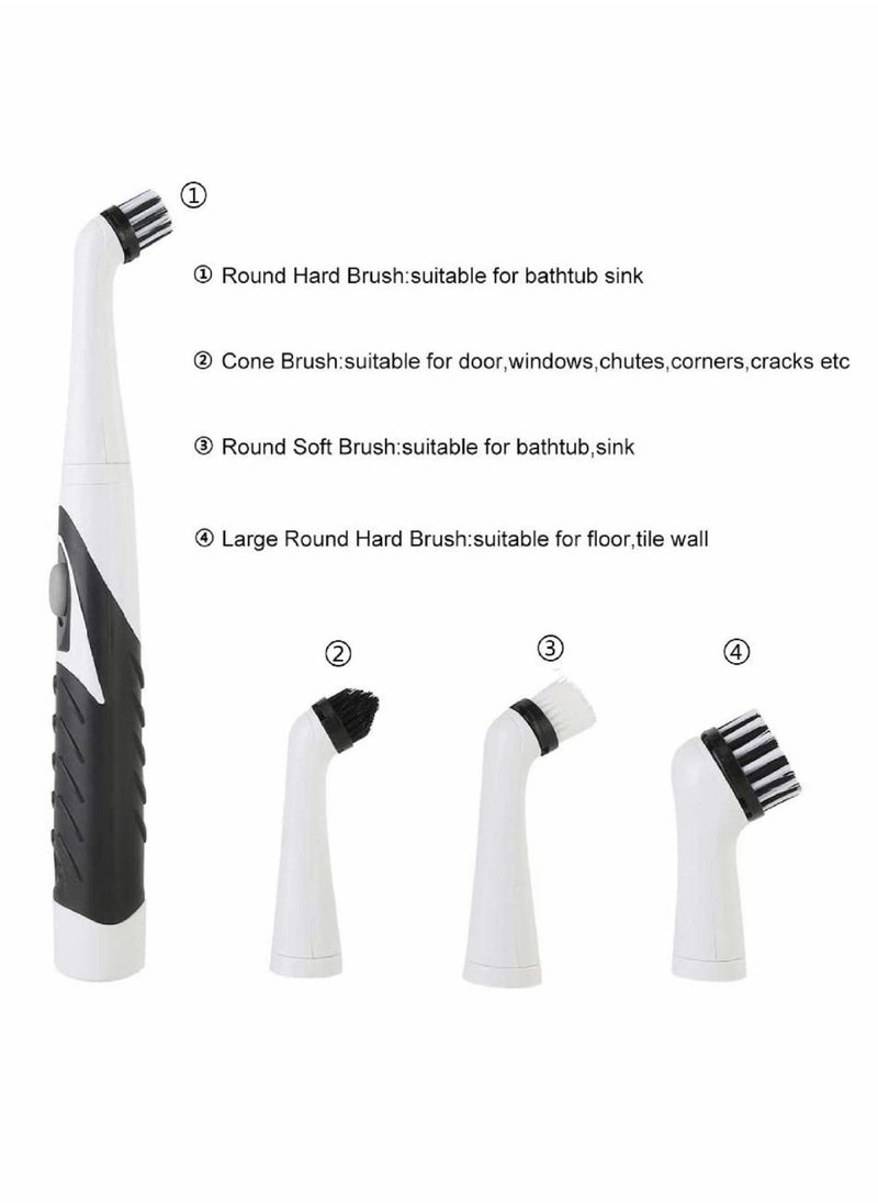 Electric Sonic Cleaning Brush Sonic Sink Scrubber with 4 Brush Head Cleaning Brush Oscillating Cleaning Tool Power Brush Handheld Cordless Electric Scrubber - Image 2