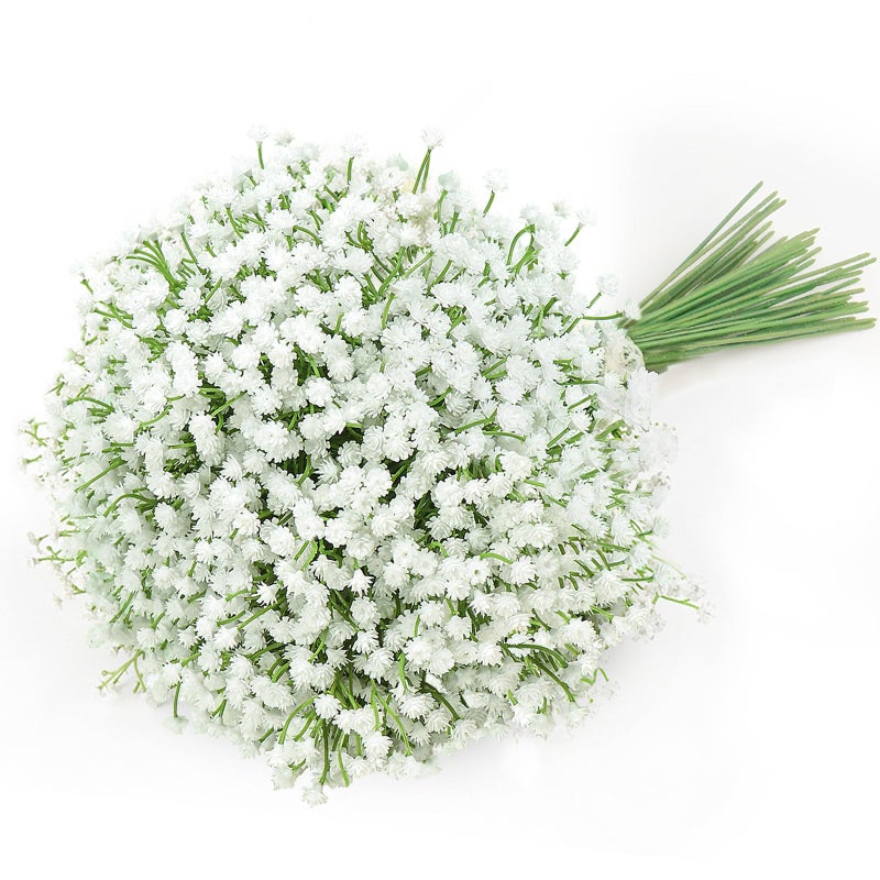 DEEMEI 21 PCS Babys Breath Artificial Flowers Fake Babys Breath Flowers Artificial Bulk White Gypsophila Bouquets Real Touch Faux Flowers for Wedding Floral Arrangement Party Home Decoration