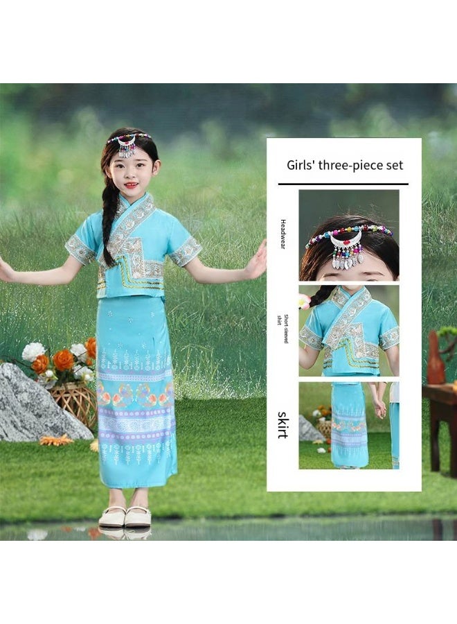 general Chinese Girls Top Skirt Dress Clothing headwear Outfit 3 pcs SET - Image 1