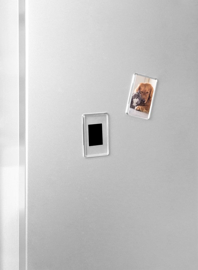QWORK 20Pcs Small Magnetic Photo Frame for 2.75" x 1.75" Photos, Blank Acrylic Photo Frame for Refrigerator and Family Gifts - Image 4