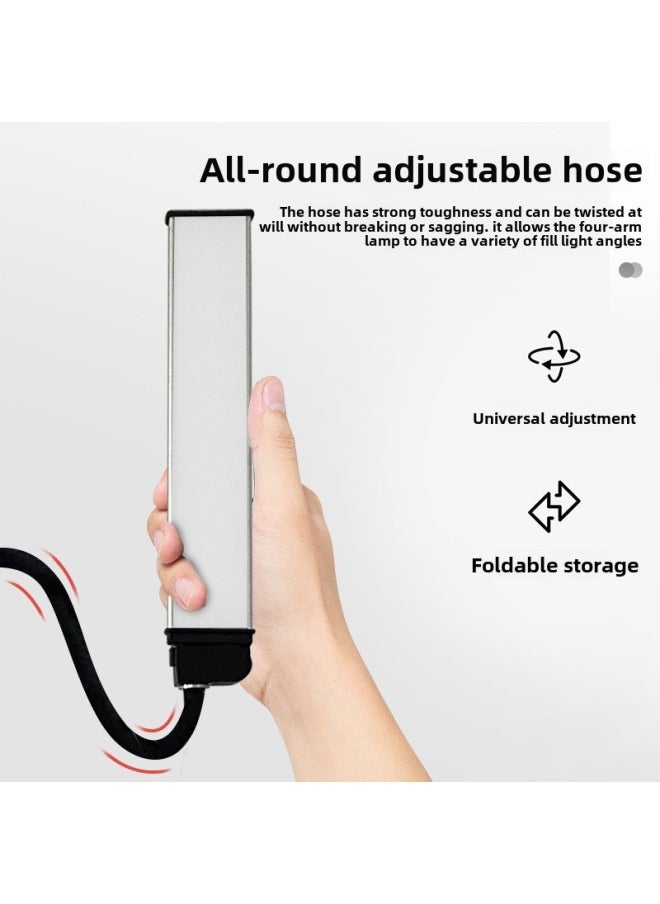 Generic Foldable Four-arm Lamp Net Red Live LED Beauty Mobile Phone Photo Fill Light Anchor Four-tube Camera Light-Light Source Color:Four Wall Lights (low Power Version Small Lamp)  - Image 3