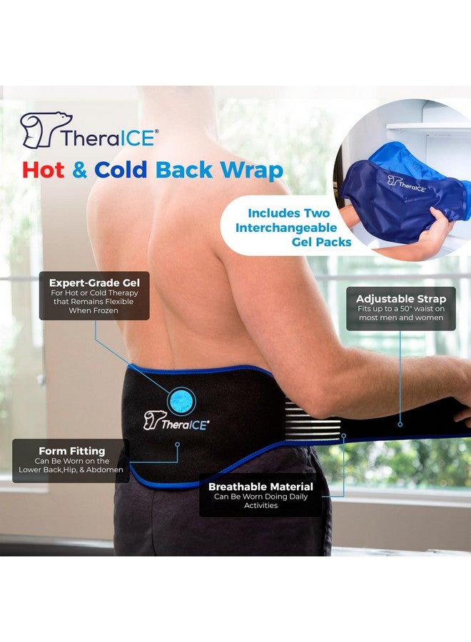 TheraICE TheraICE Ice Pack Back Brace for Lower Back Pain, 2 Pack Lower Back Wrap Heating Pad Inserts, Hot or Cold Therapy Back Pain Relief Products for Lower Lumbar, Sciatic Nerve, Herniated Disc  - Image 1