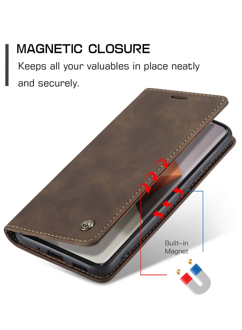 CaseMe For Xiaomi Redmi Note 13 Pro Plus Cover, Soft PU Leather Shockproof Mobile Phone Wallet Case, Full Body Protective Flip Cover Magnetic Adsorption Back Cover - Image 3