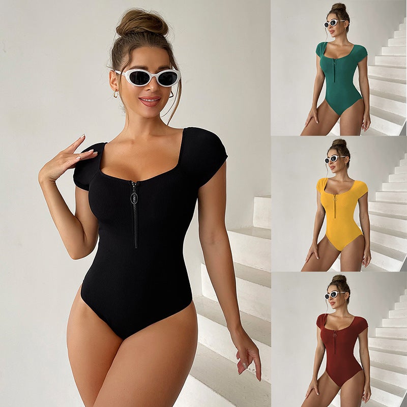 2023 One-Piece Swimsuit New Ladies Conservative Swimwear Swimming Suit - Image 2