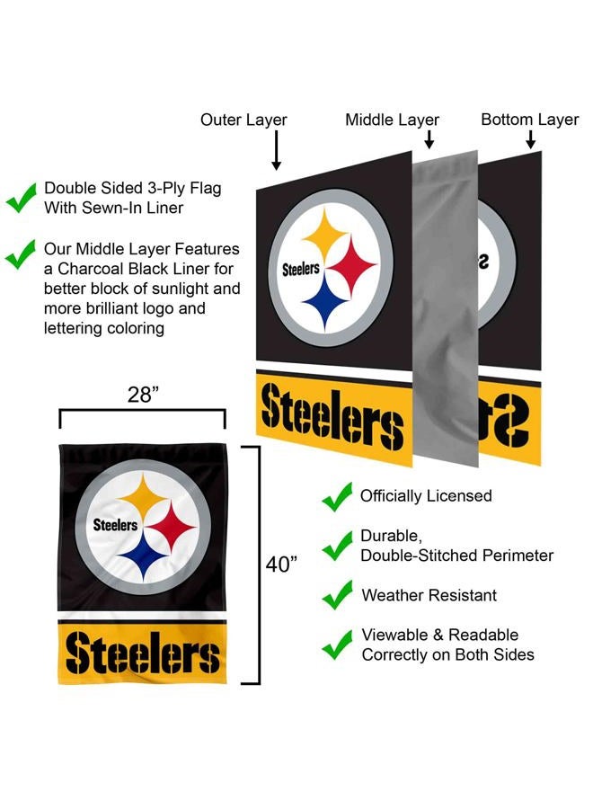 WinCraft Pittsburgh Steelers Two Sided House Flag - Image 3