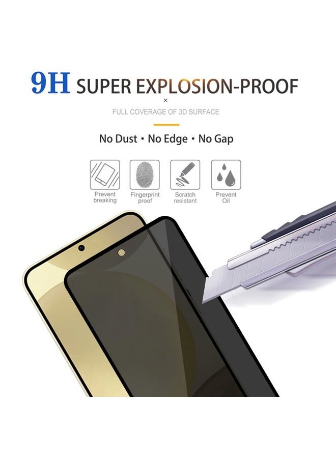 Lokyoo 2 Pack Privacy Screen Protector for Samsung Galaxy S24+/S24 Plus 6.7" [Anti-Spy Tempered Glass][Fingerprint Unlock Support], Anti-Scratch, Bubble-Free, Easy Install 9H Protective Glass - Image 5