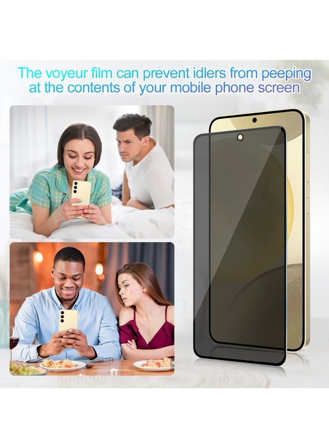 Lokyoo 2 Pack Privacy Screen Protector for Samsung Galaxy S24+/S24 Plus 6.7" [Anti-Spy Tempered Glass][Fingerprint Unlock Support], Anti-Scratch, Bubble-Free, Easy Install 9H Protective Glass - Image 2