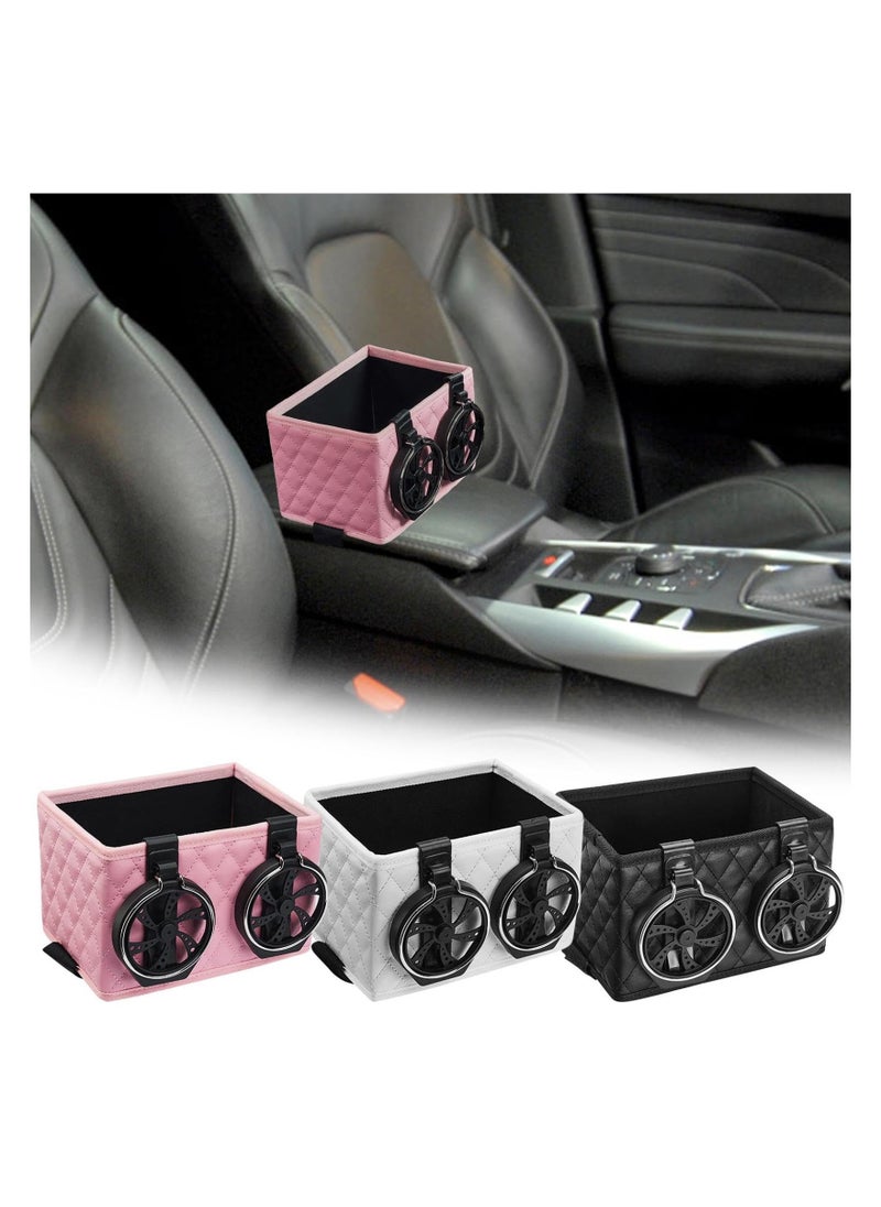 SYOSI - Car Armrest Storage Box, Fixed Car Storage Box, Car Armrest Storage Box with 2 Cup Holders, Armrest Storage Box for Your Car, Multifunctional Car Console Side Organizer7*4.5 * 4.5inch - Image 1