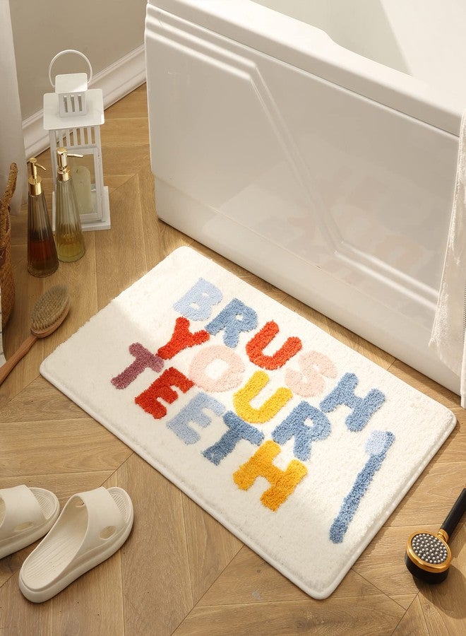 DBJOY 2pcs Bathroom Rugs Sets Funn Small 16"*24" Cute Letter Bath Rugs Modern Microfiber Mats Absorbent Non-Slip - Image 3