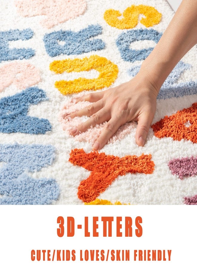 DBJOY 2pcs Bathroom Rugs Sets Funn Small 16"*24" Cute Letter Bath Rugs Modern Microfiber Mats Absorbent Non-Slip - Image 4