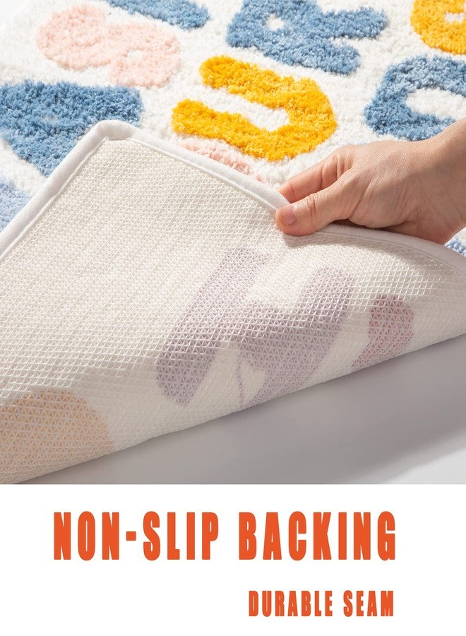 DBJOY 2pcs Bathroom Rugs Sets Funn Small 16"*24" Cute Letter Bath Rugs Modern Microfiber Mats Absorbent Non-Slip - Image 5