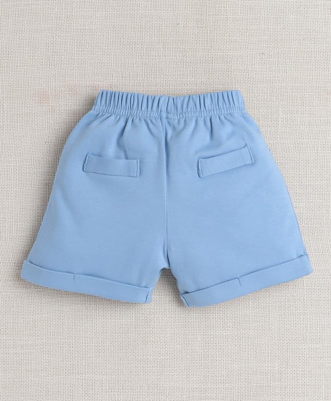 BUMZEE Boys Cotton Full Sleeves Shirt & Short Set With Waistcoat and Applique Bow Powder Blue & White - 6-12 Months (Peb10525C-pbl) - Image 5