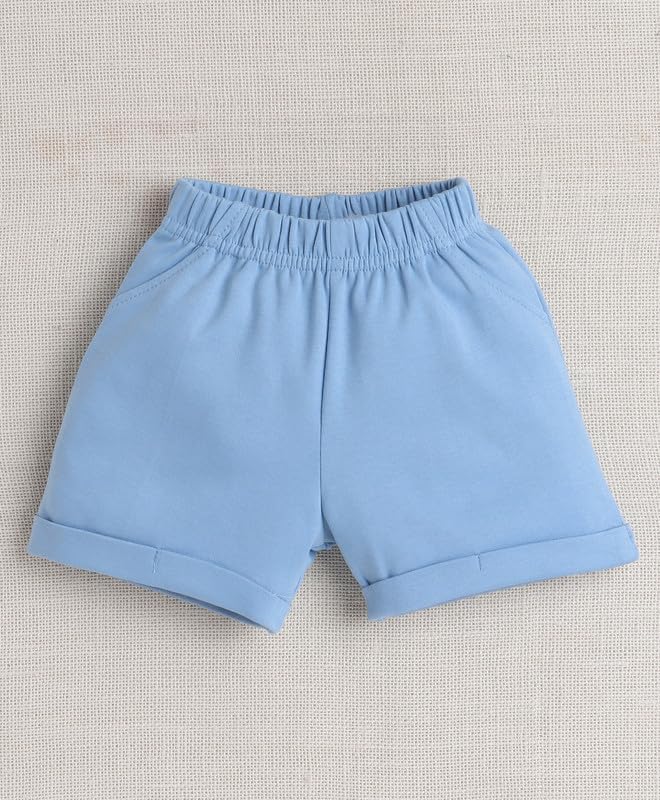 BUMZEE Boys Cotton Full Sleeves Shirt & Short Set With Waistcoat and Applique Bow Powder Blue & White - 6-12 Months (Peb10525C-pbl) - Image 4