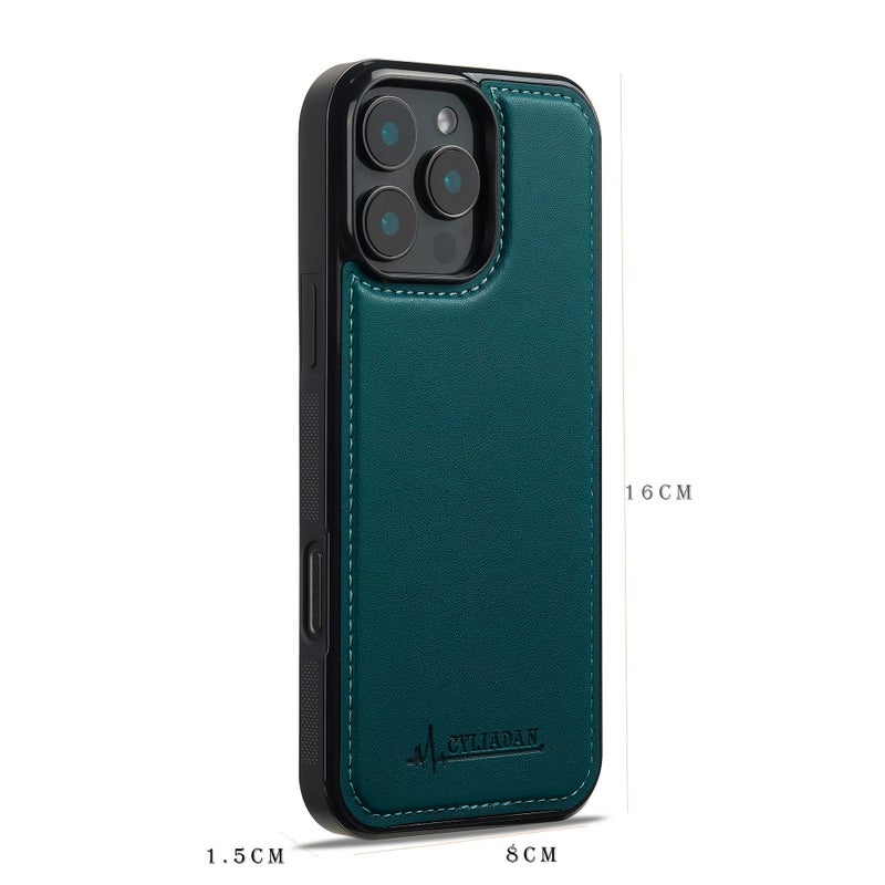غطاء هاتف كريمي أرجواني من الجلد الصناعي المغناطيسي لجهاز iPhone 15 Pro مع شحن لاسلكي - Image 2