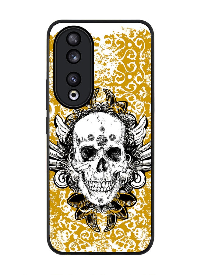 Stylizedd Rugged Black edge case for Honor 90 5G, Slim fit Soft Case Flexible Rubber Edges Anti Drop TPU Gel Thin Cover -  Skull Cult - Image 1