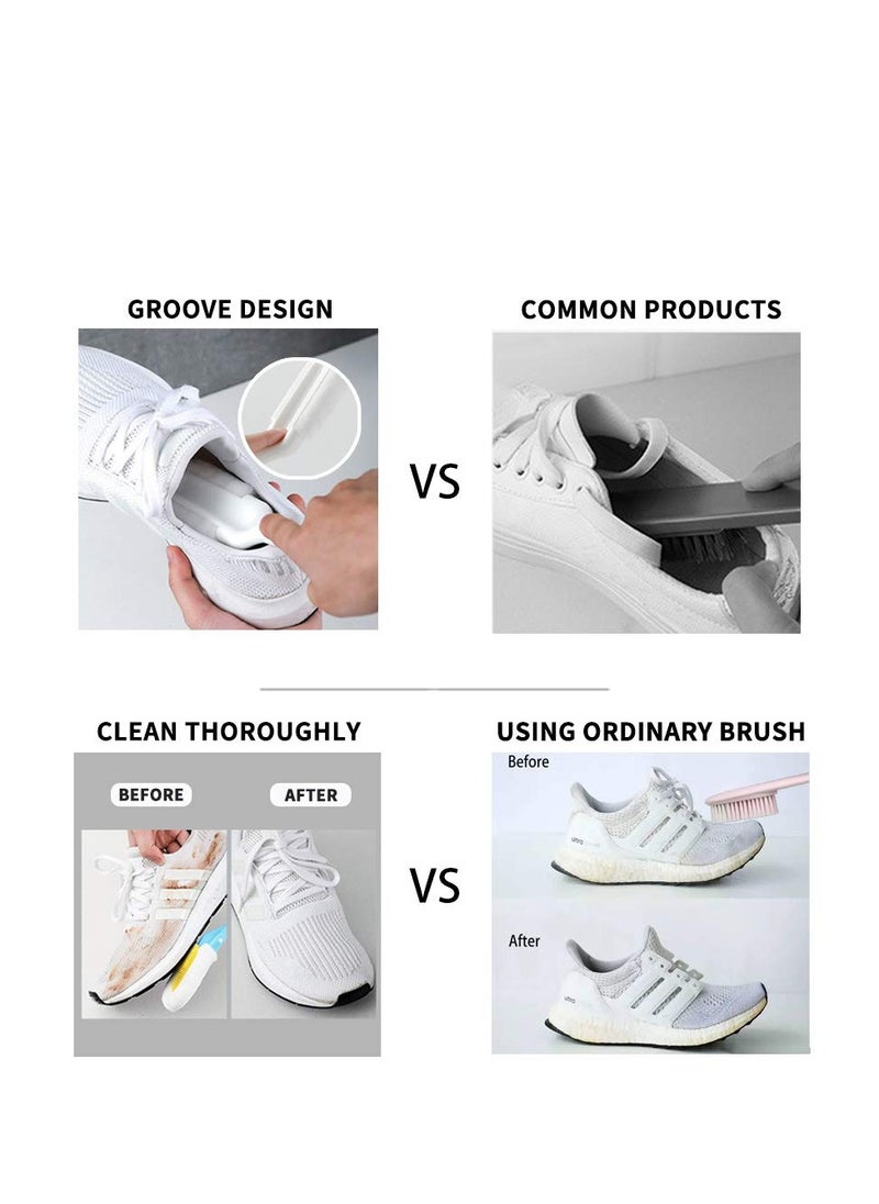 KASTWAVE - Professional Shoe Brush for Cleaning, Multifunctional Long Handle Shoe Brush Cleaner, Hangable Soft Bristle Shoes Cleaning Scrubber, Sneaker Shoes Cleaning Scrubber with Soft Bristle, White - Image 1