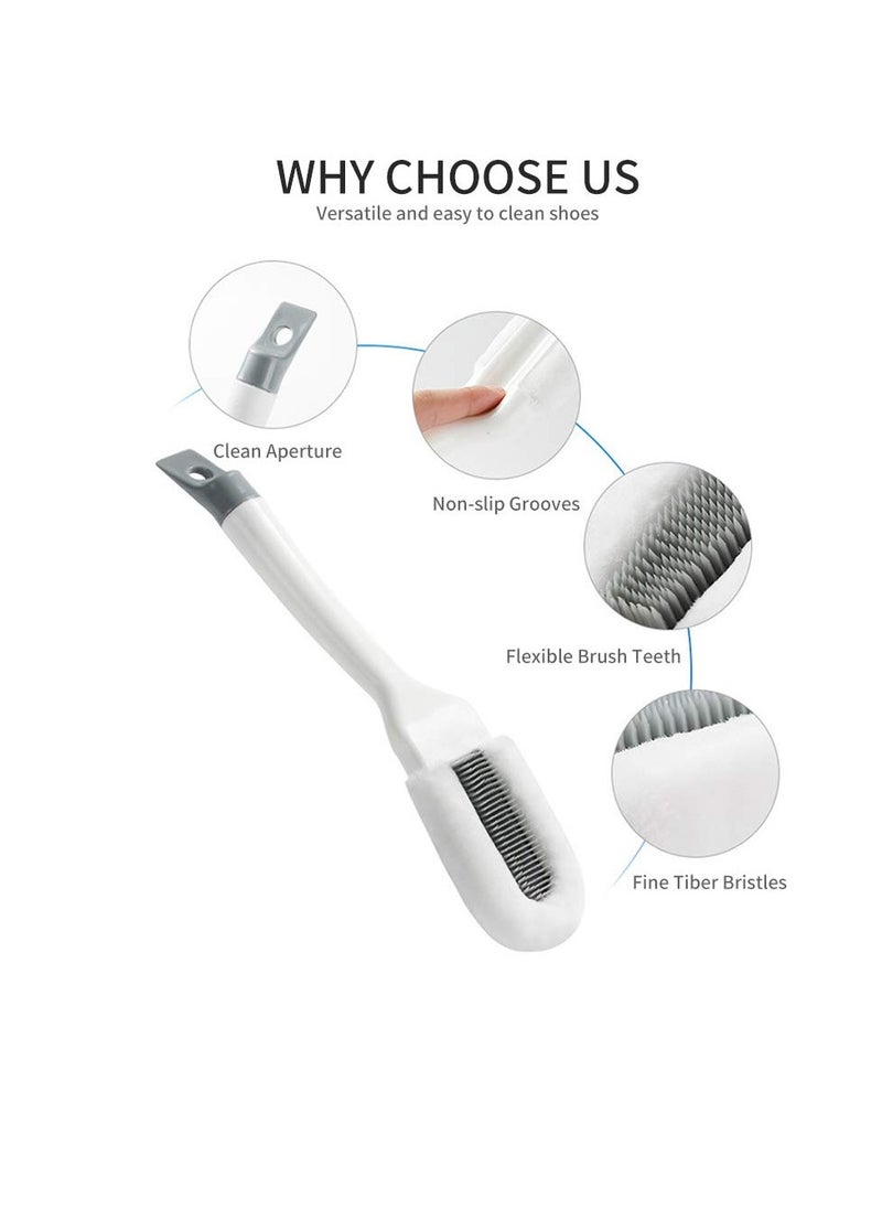 KASTWAVE - Professional Shoe Brush for Cleaning, Multifunctional Long Handle Shoe Brush Cleaner, Hangable Soft Bristle Shoes Cleaning Scrubber, Sneaker Shoes Cleaning Scrubber with Soft Bristle, White - Image 1